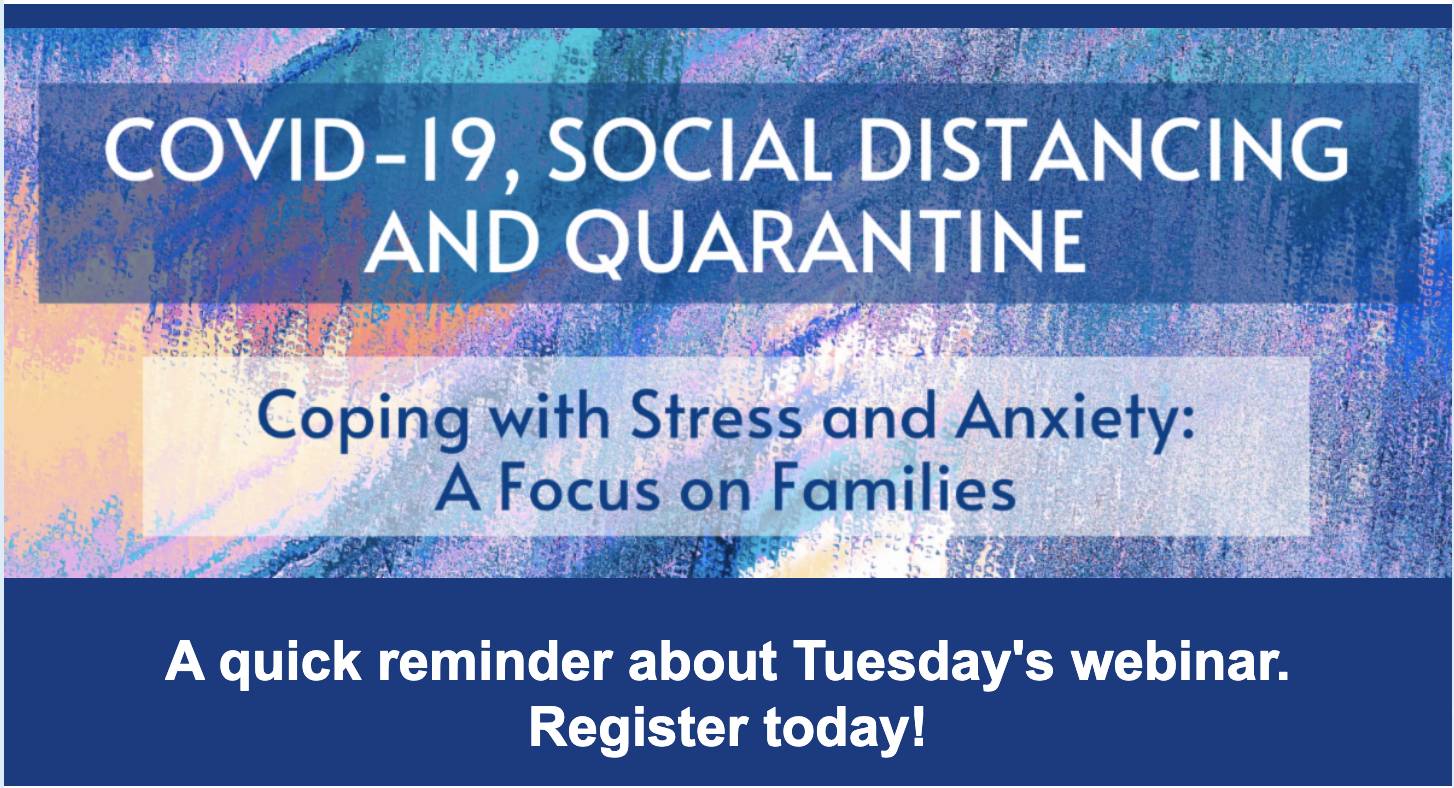 Read more about the article Webinar: Helping Families Cope with Stress and Anxiety – May 26th