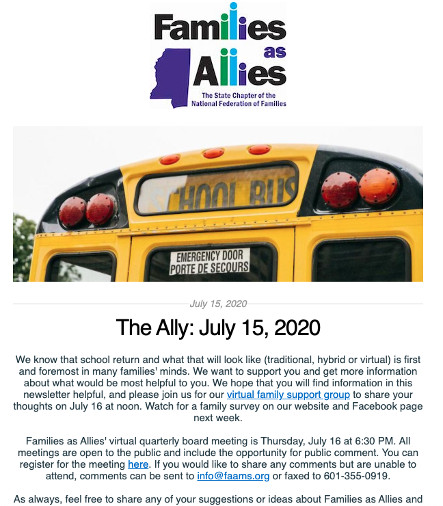 The Ally - July 15 2020 - Families as Allies