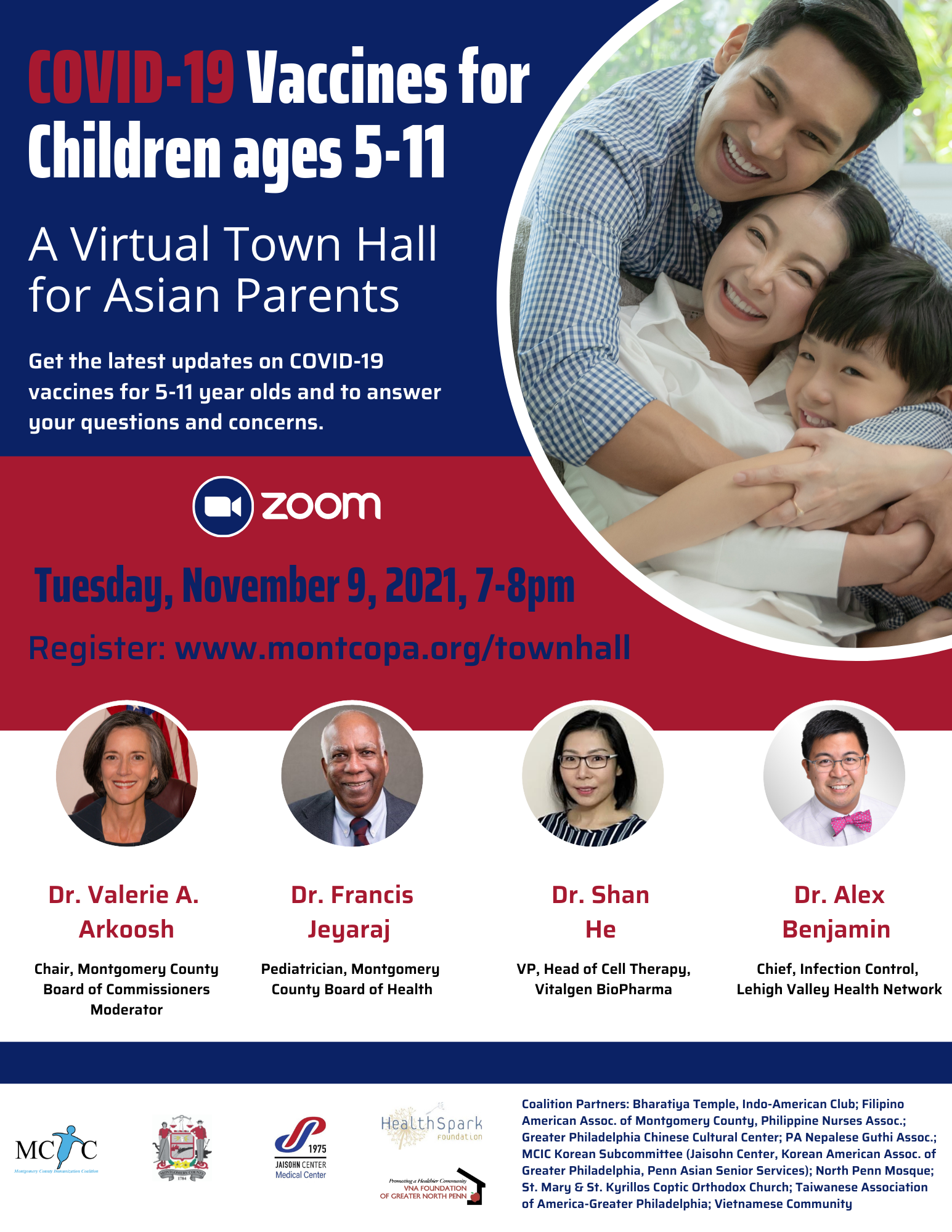COVID-19 Vaccines for Children Town Hall for Asian Parents flyer