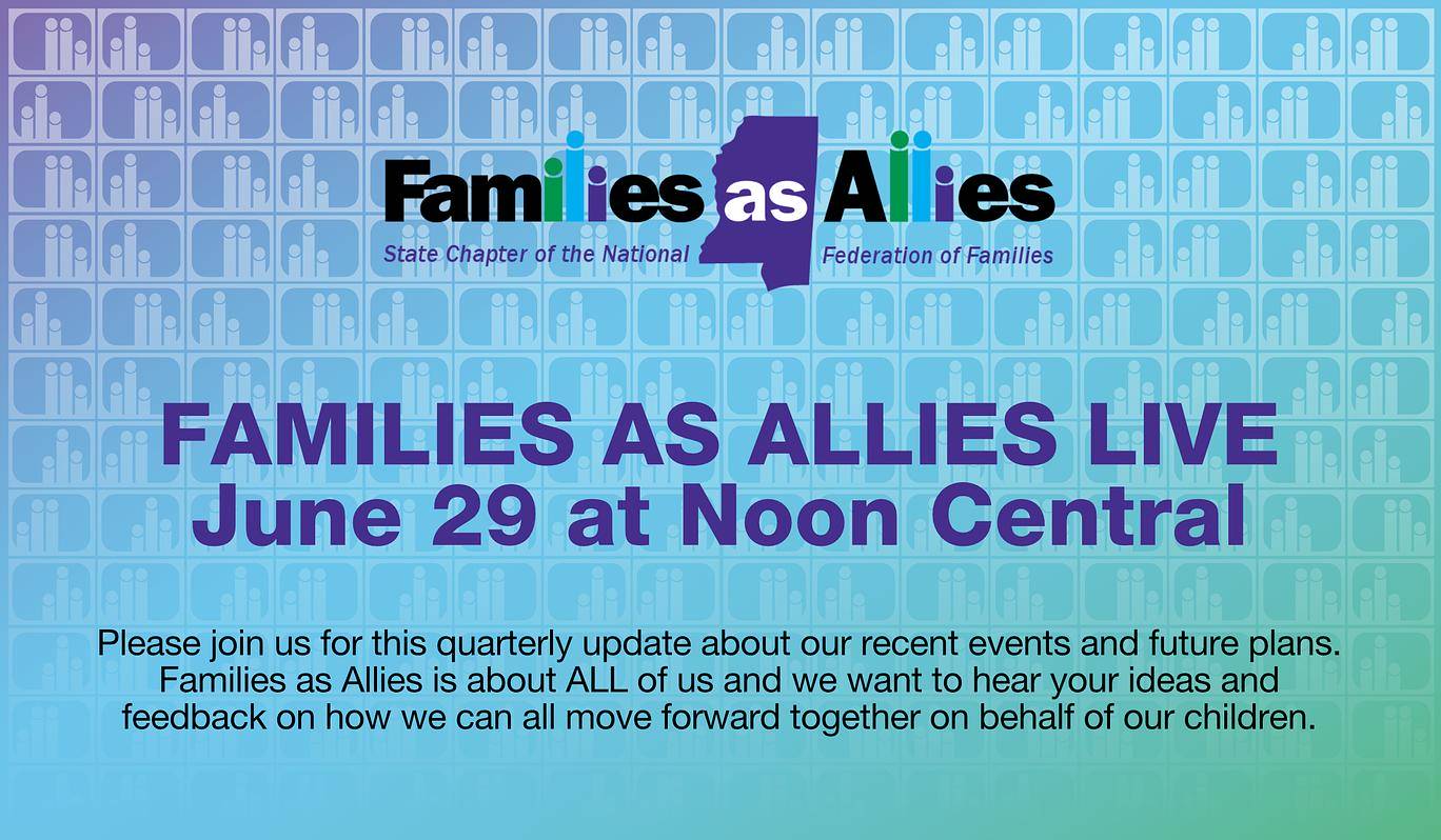 Families as Allies Live! Flyer