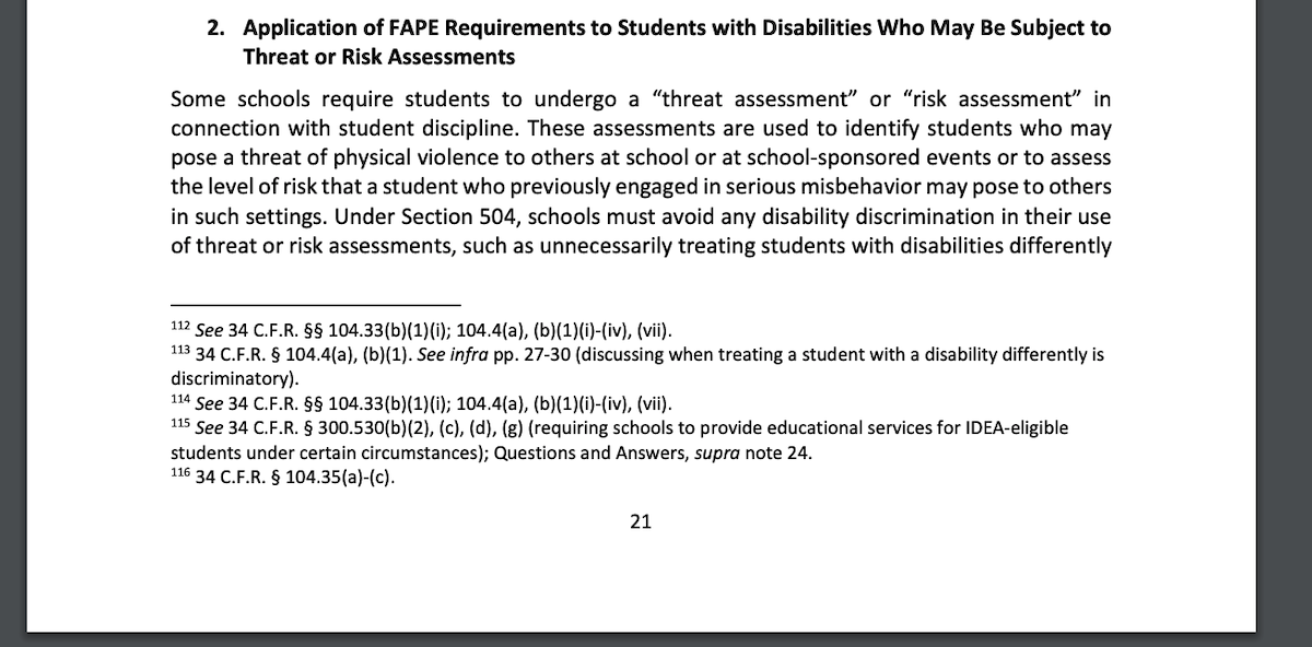 You are currently viewing School-Required Threat or Risk Assessments for Children with Disabilities