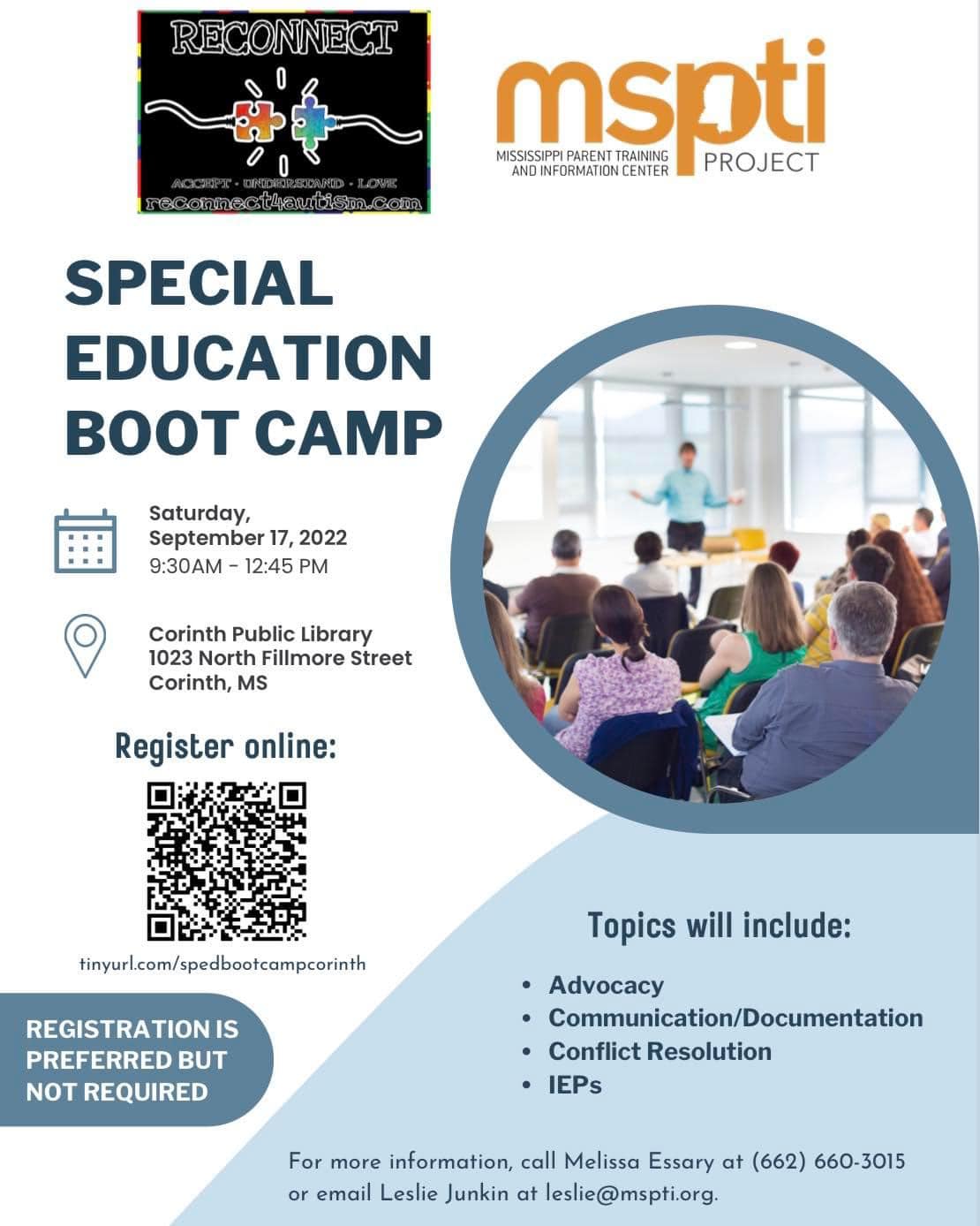 Special Education Boot Camp Flyer