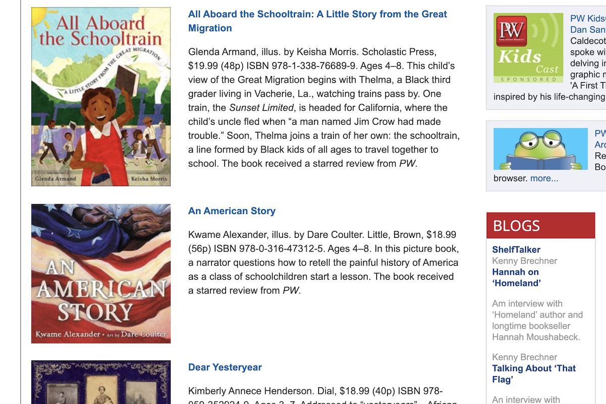 You are currently viewing Publishers Weekly Offers Childrens’ Books for Black History Month 2023