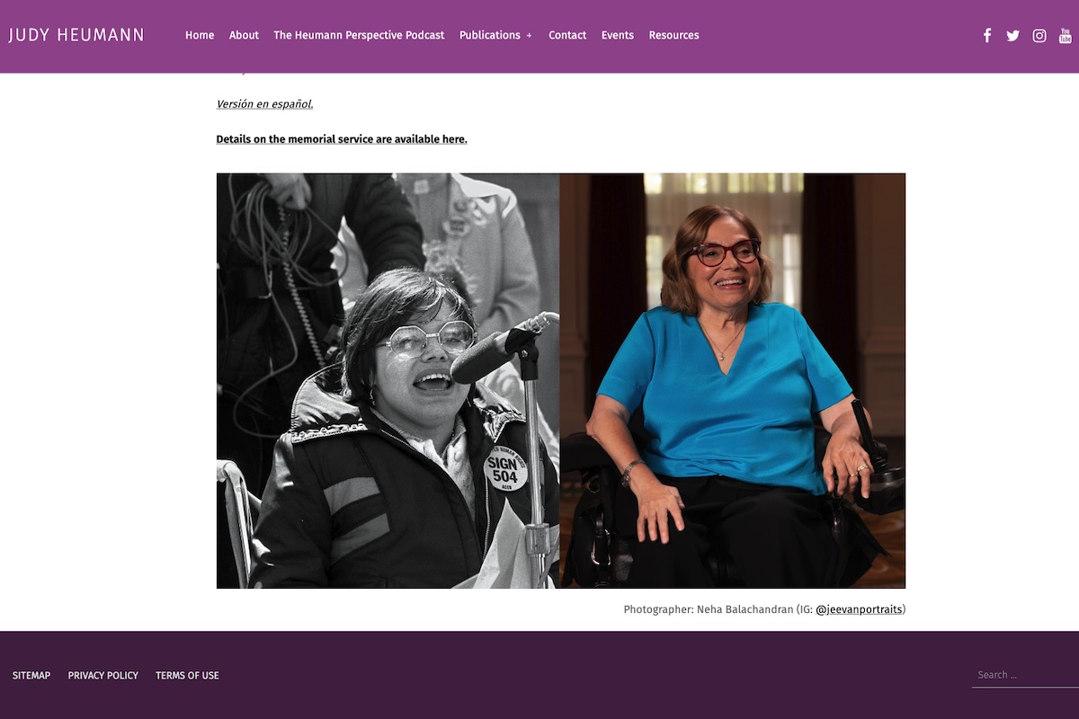 Read more about the article In Memory of Judy Heumann, the ‘Mother of the Disability Movement’