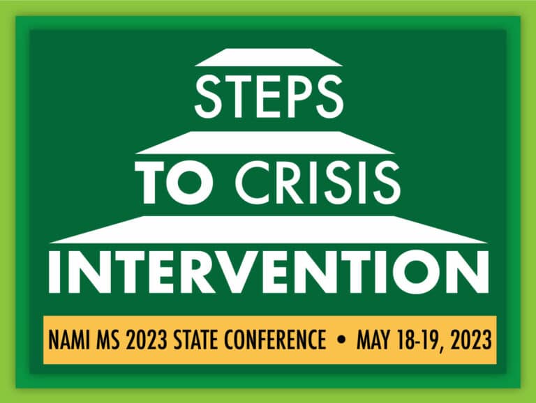 Steps to Crisis intervention green and white graphic