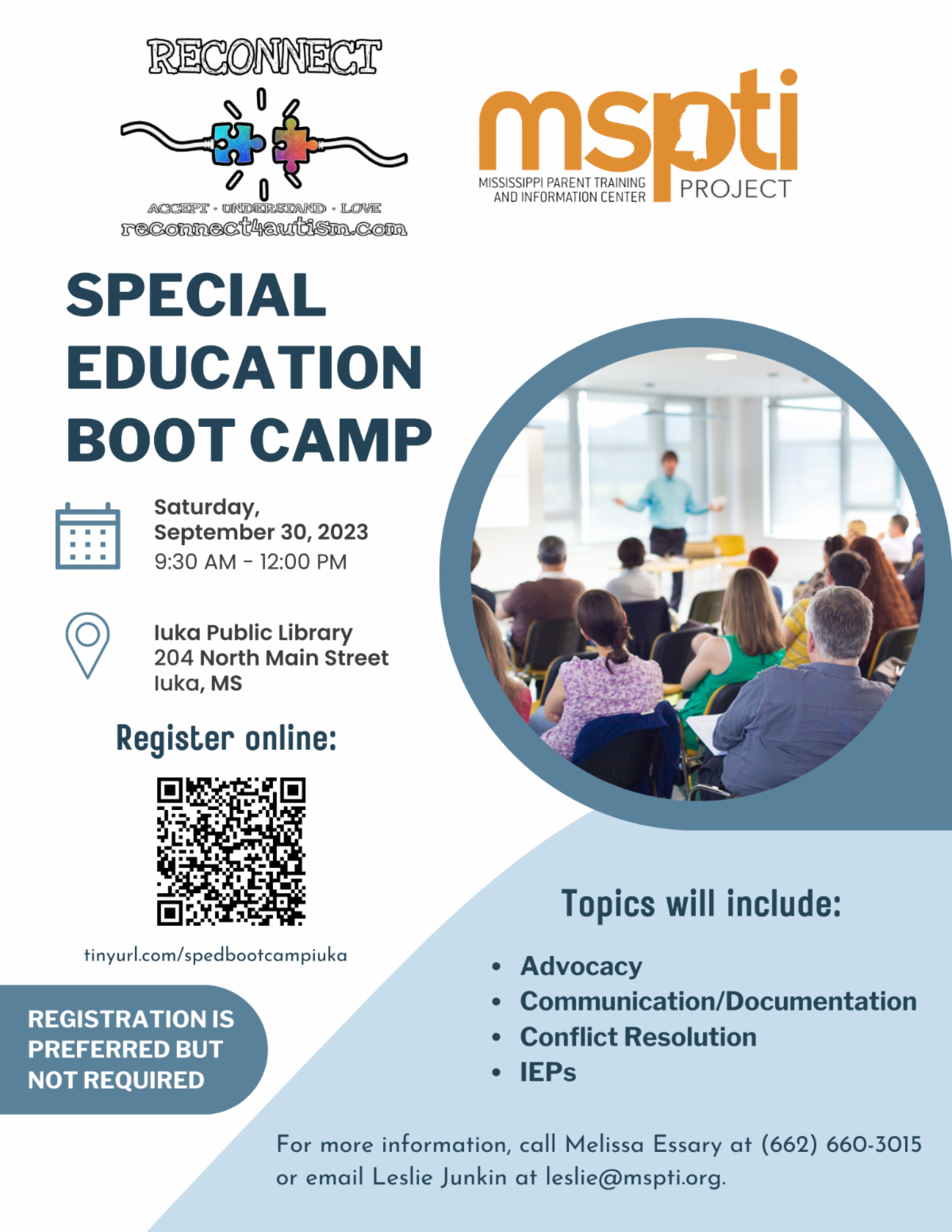 Special Education Boot Camp Iuka Sept. 30