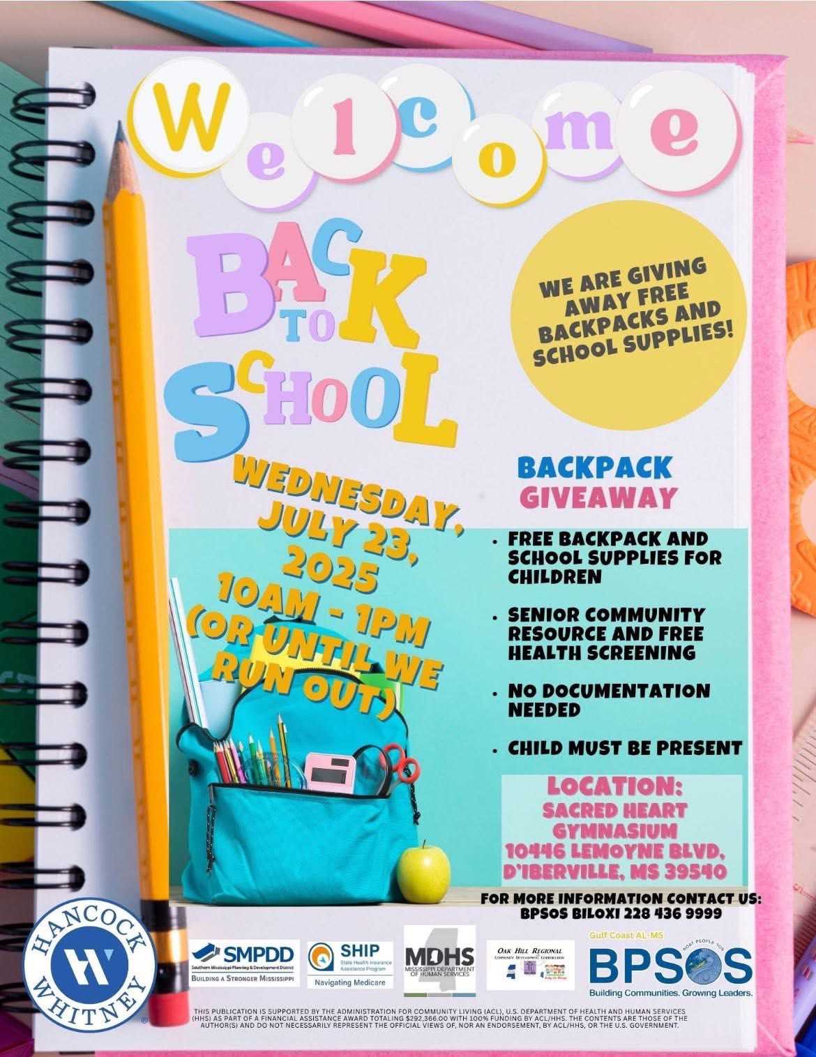 Back to School Backpack Giveaway - July 23